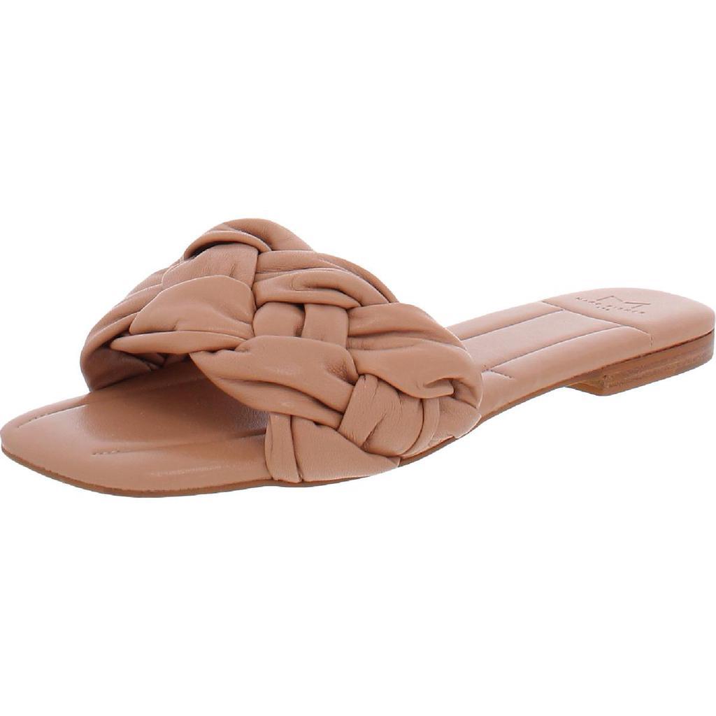 商品Marc Fisher|Marc Fisher LTD Womens Miyuki Leather Square Toe Slide Sandals,价格¥305,第1张图片