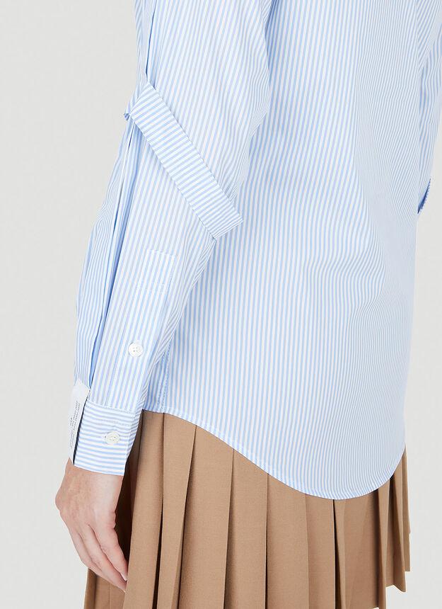 Pinstripe Sleeve Strap Shirt in Light Blue商品第6张图片规格展示