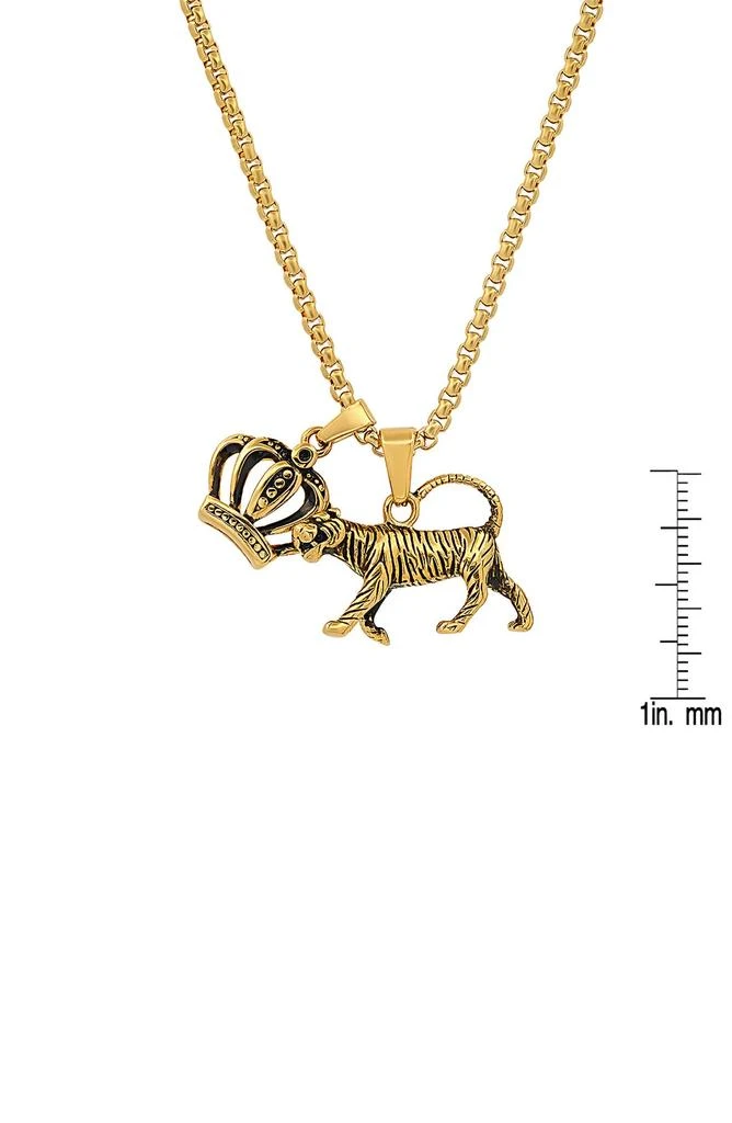 商品HMY JEWELRY|18k Gold-Plated Stainless Steel Tiger King Pendant Necklace,价格¥211,第3张图片详细描述