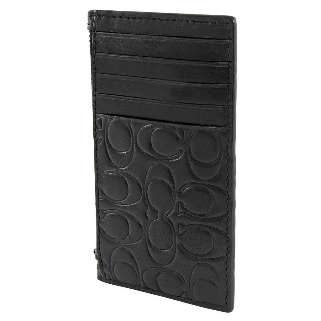 商品Coach|Coach Black Signature Leather Zip Card Case,价格¥330,第1张图片