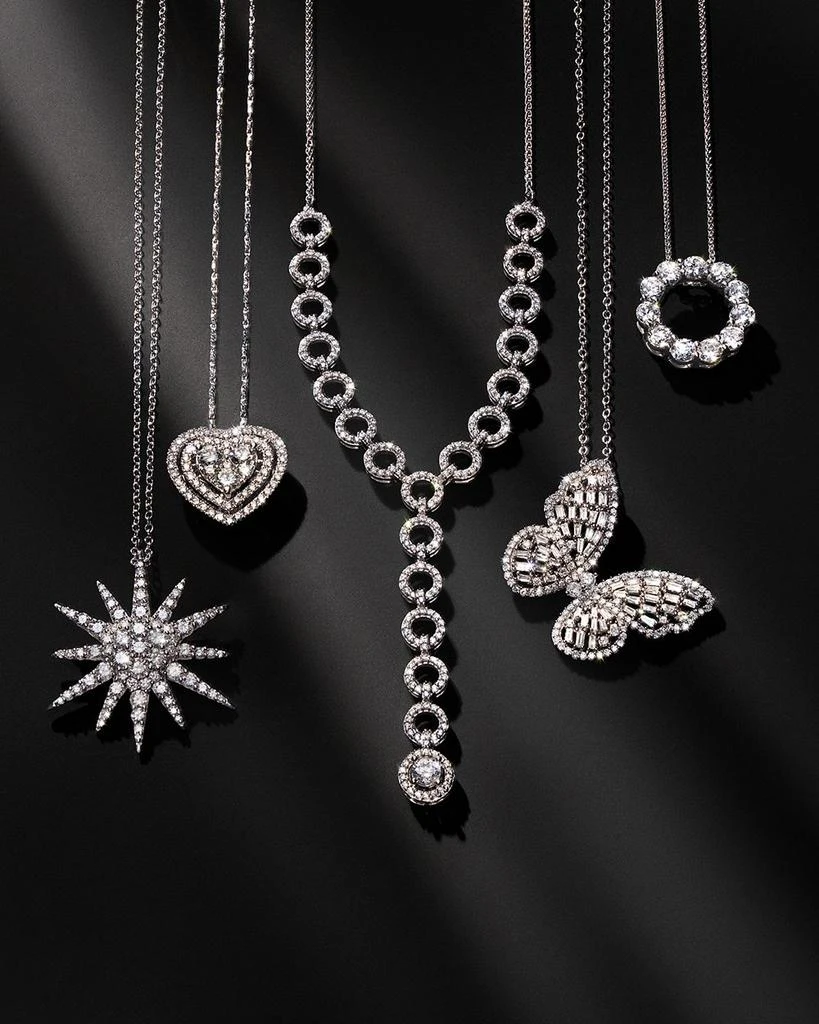 Diamond Starburst Pendant Necklace in 14K White Gold, 1.5 tcw 商品