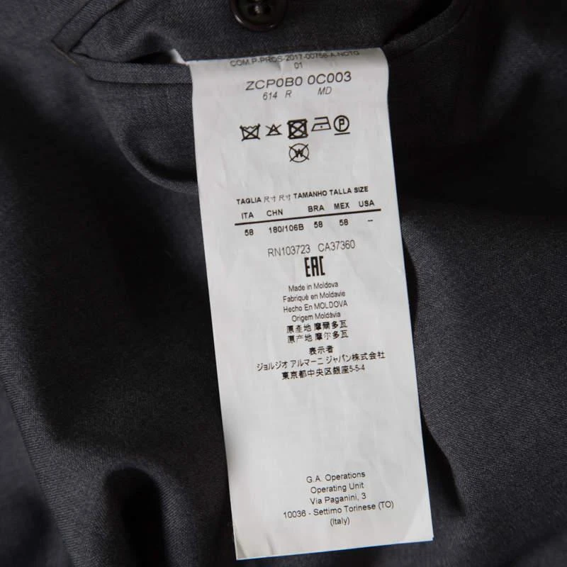 Armani Collezioni Grey Wool Tailored Trousers 4XL 商品