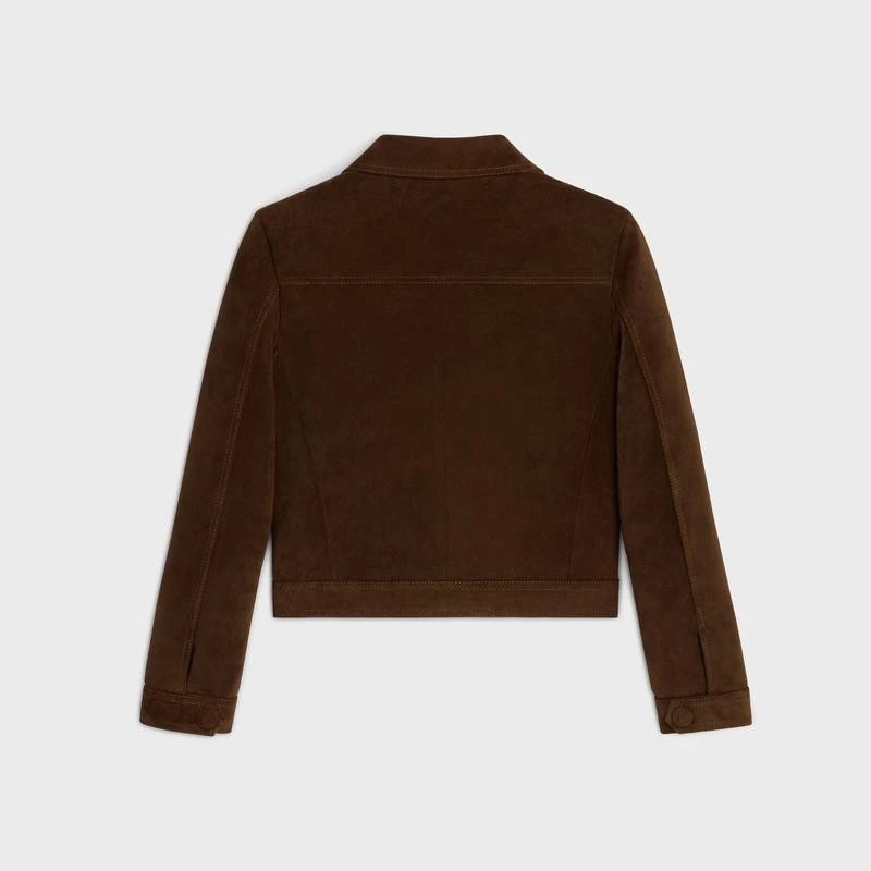 商品Celine|【预售3-7天】CELINE赛琳 女士棕色绒面革夹克,价格¥32024,第4张图片详细描述