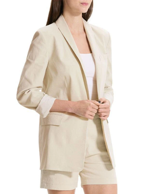 商品Theory|Rolled-Sleeve One-Button Blazer,价格¥762,第3张图片详细描述