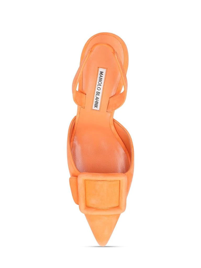 商品Manolo Blahnik|70mm Maysli Suede Slingback Pumps,价格¥6410,第4张图片详细描述