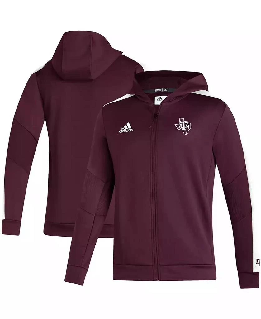 商品Adidas|Men's Maroon Texas A M Aggies 2021 Sideline Aeroready Full-Zip Hoodie,价格¥472,第1张图片