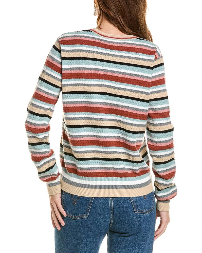 商品Minnie Rose|Weekend Texture Stripe Cashmere-Blend Cardigan,价格¥431,第2张图片详细描述