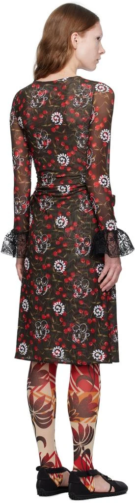 商品CHOPOVA LOWENA|Black Windsucker Cherry Midi Dress,价格¥2137,第3张图片详细描述