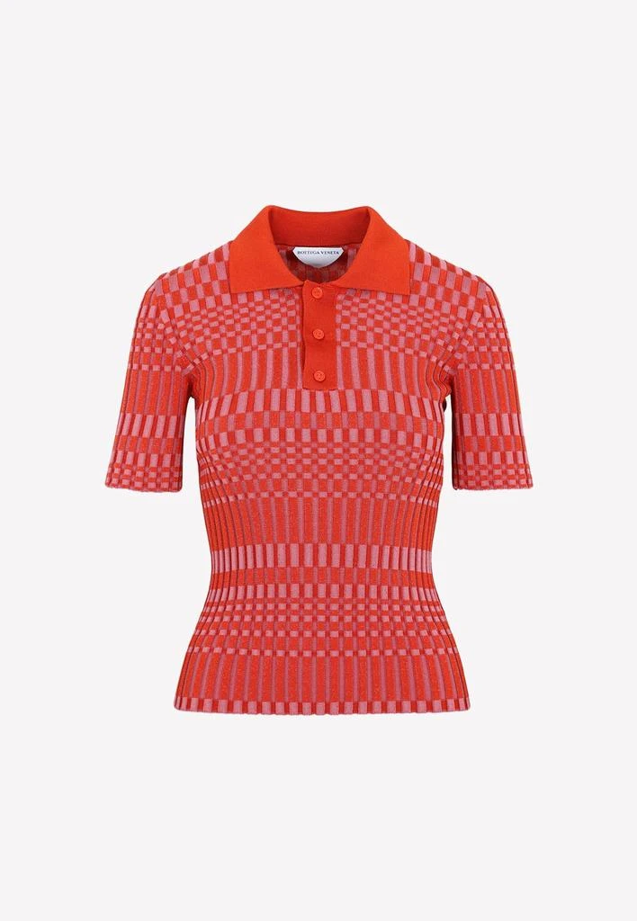 商品Bottega Veneta|Silk Striped Polo T-shirt,价格¥6529,第1张图片