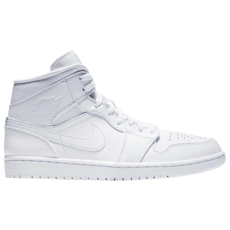 商品Jordan|男士 Jordan AJ 1 Mid 纯白,价格¥710,第1张图片