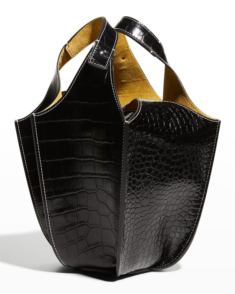 商品Tory Burch|Croc-Embossed Lampshade Top-Handle Bag,价格¥6600,第6张图片详细描述