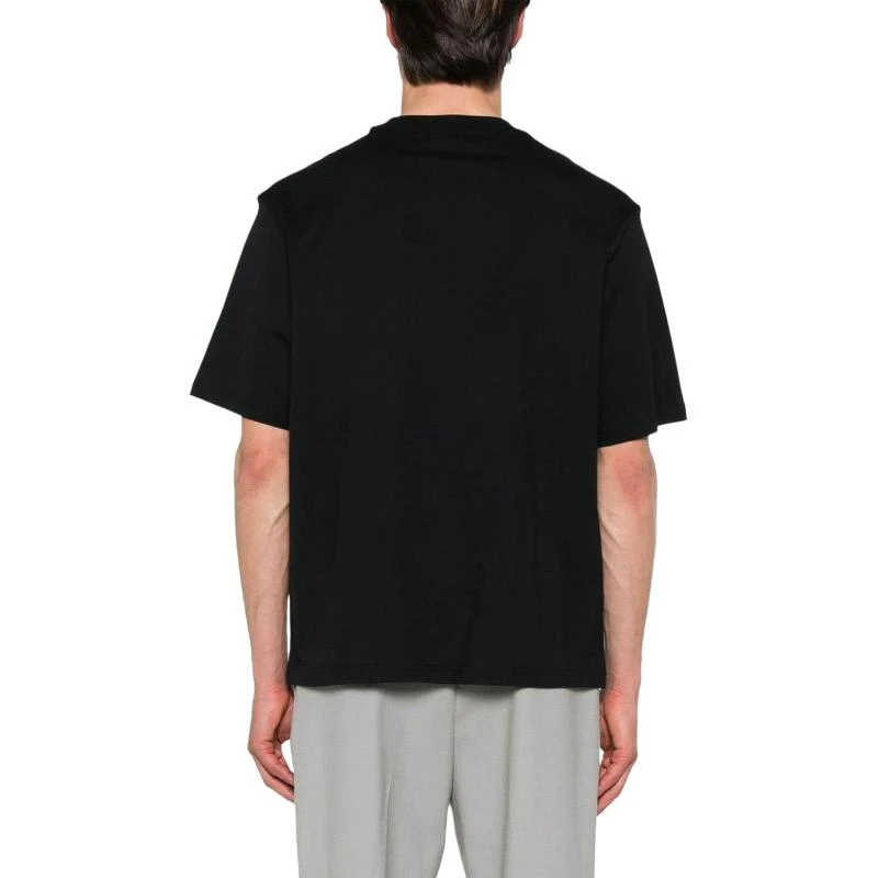 商品[国内直发] Emporio Armani|阿玛尼 品牌Logo刺绣花卉印花圆领短袖T恤 男款 黑色,价格¥1835,第4张图片详细描述