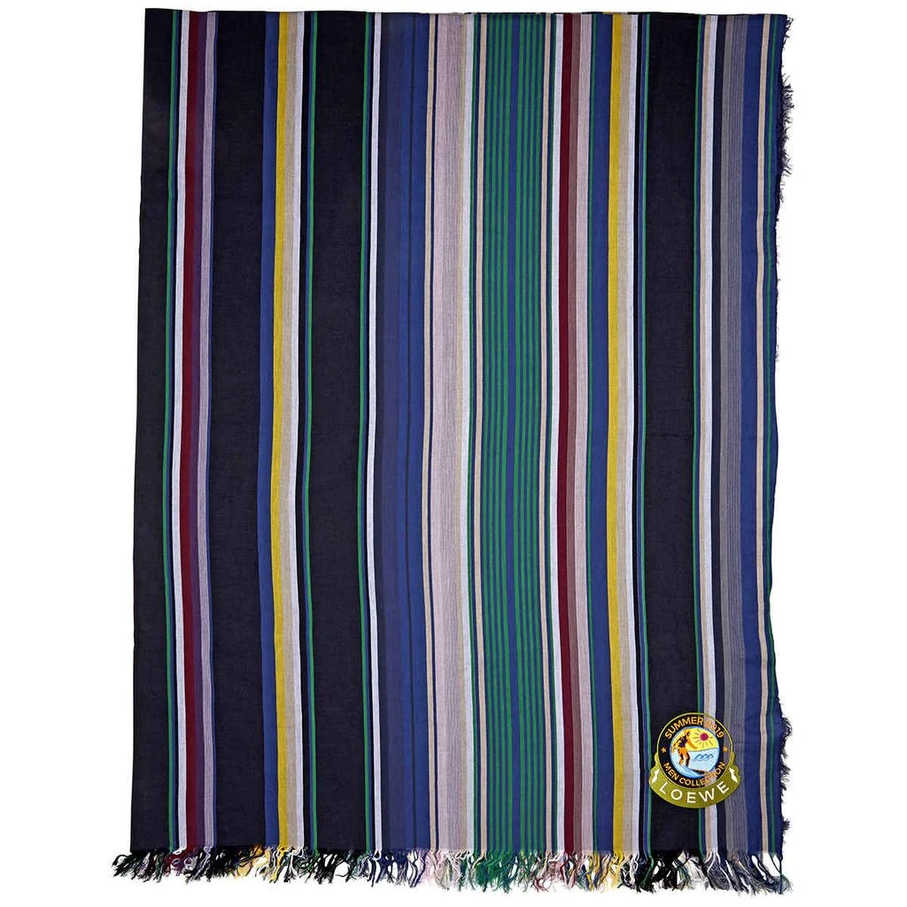 商品Loewe|Loewe Cotton-Striped Scarf in Green/Brown,价格¥789,第2张图片详细描述