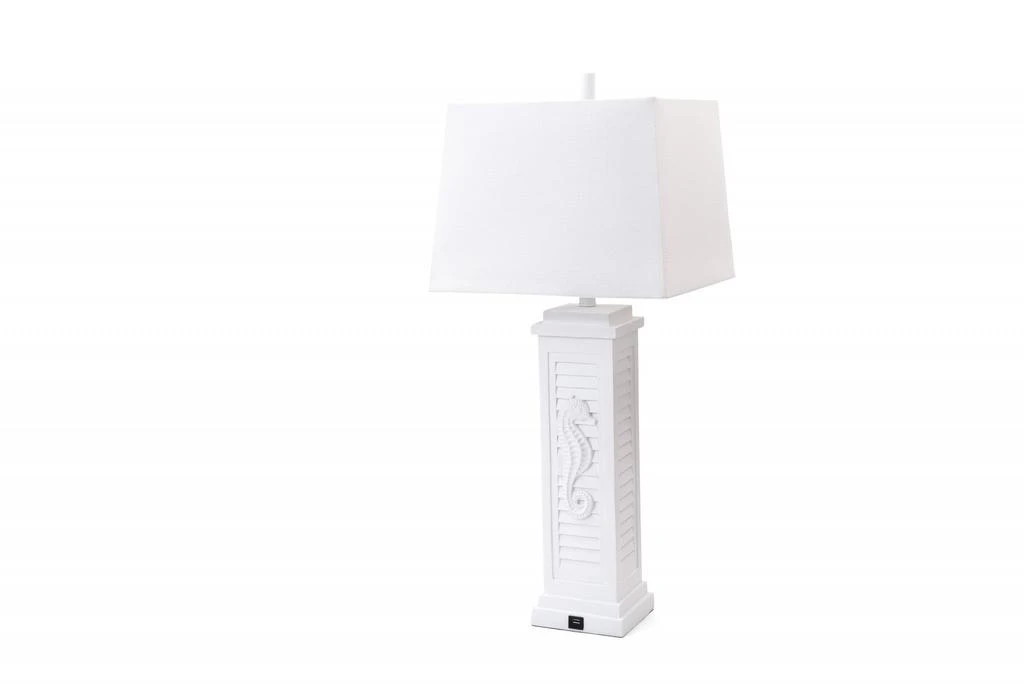 商品Homezia|Set of Two White Seahorse Shutter Base Table Lamps,价格¥2000,第2张图片详细描述