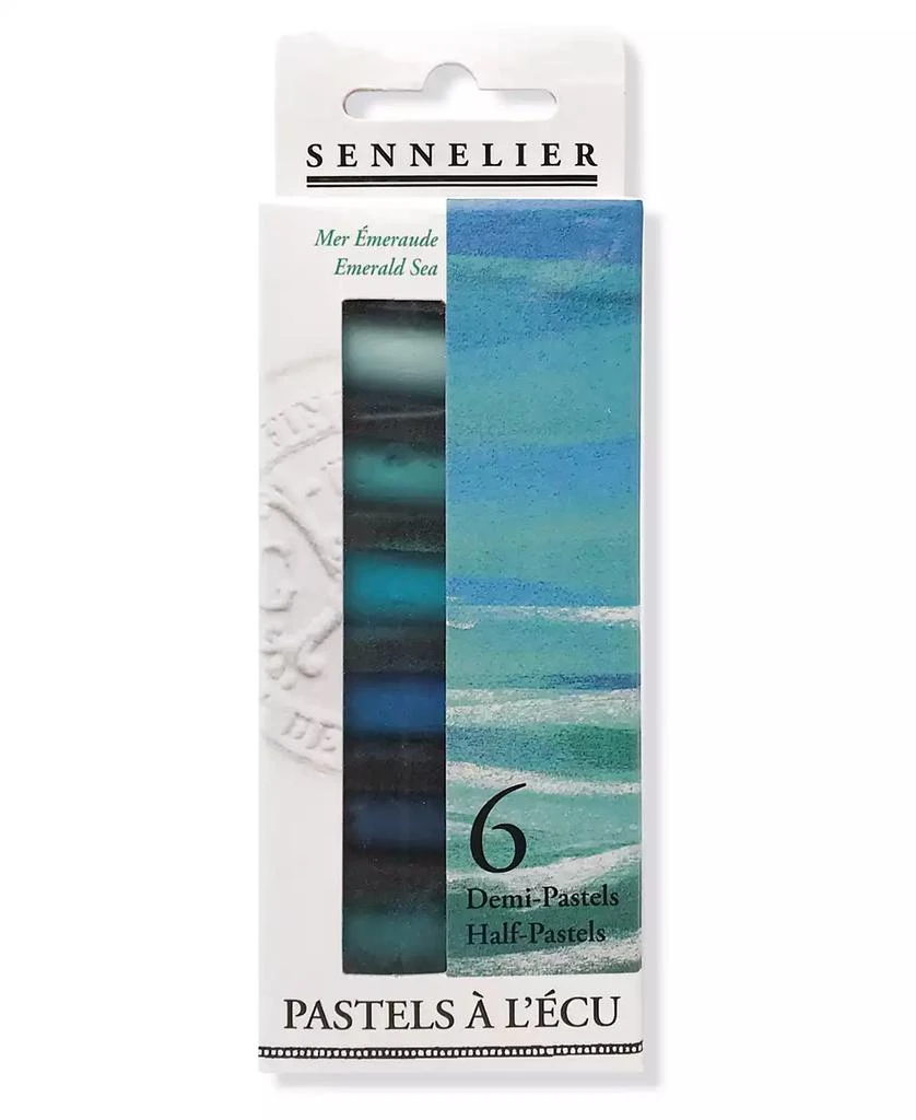 商品Sennelier|Extra Soft Emerald Sea Half Pastel 6 Piece Stick Set, 5.91" x 1.25",价格¥157,第1张图片