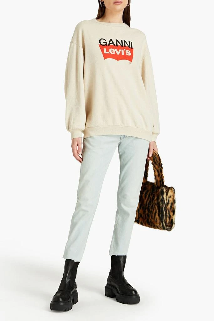 商品Ganni|Logo-print French cotton-blend terry sweatshirt,价格¥438,第2张图片详细描述