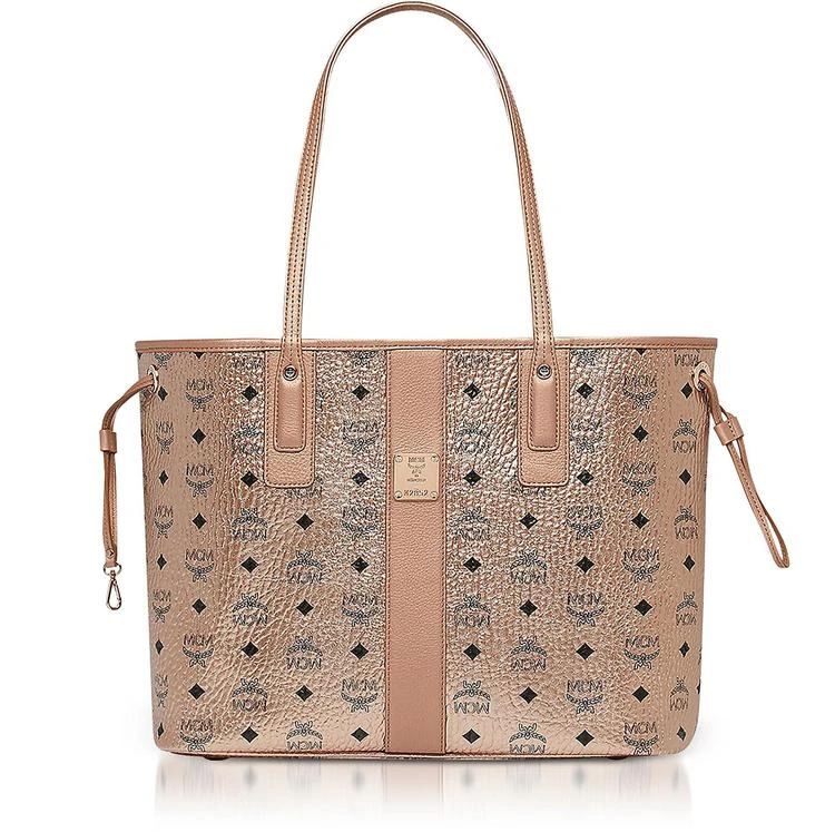 商品MCM|MCM Champagne Gold Visetos Medium Reversible Liz Shopper,价格¥6293,第1张图片
