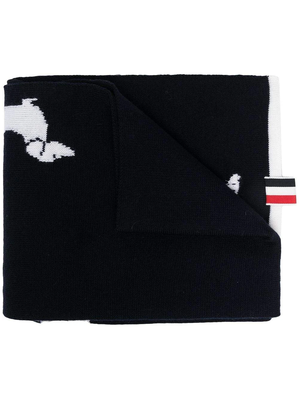 商品【商品预售7天】 Thom Browne|Thom Browne 男士围巾 MKS096AY1002415 深蓝色,价格¥2440,第1张图片