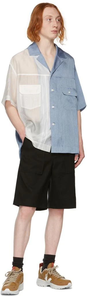 商品Feng Chen Wang|Blue & White Semi-Sheer Shirt,价格¥1350,第4张图片详细描述