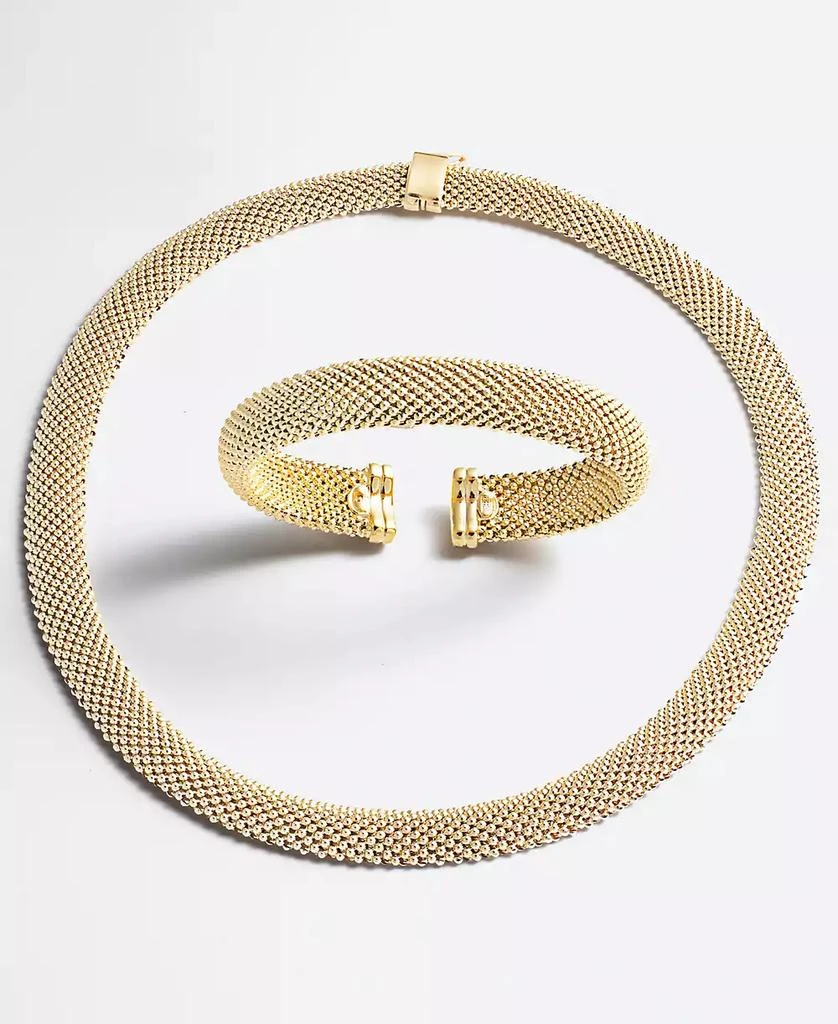 商品Italian Gold|Mesh Bangle Bracelet in 14k Gold over Sterling Silver,价格¥5202,第4张图片详细描述