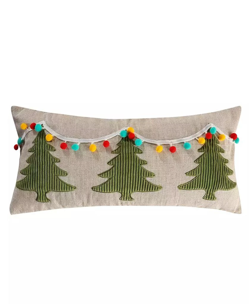商品Levtex|Let It Snow Sparkle Christmas Pom Decorative Pillow, 12" x 24",价格¥809,第1张图片