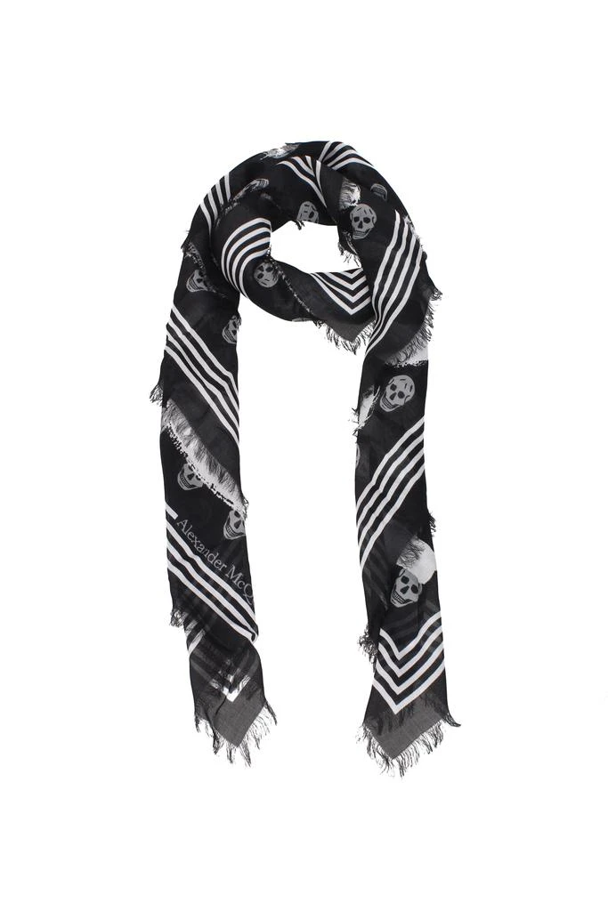 商品Alexander McQueen|Foulard Modal Black Grey,价格¥647,第1张图片
