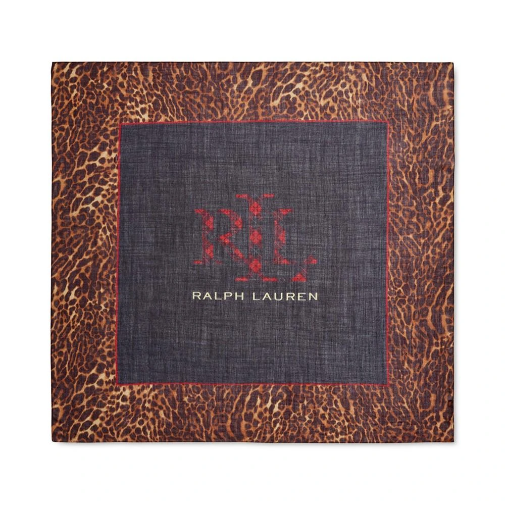 商品Ralph Lauren|Women's Sasha Multi Logo Square Scarf,价格¥336,第1张图片