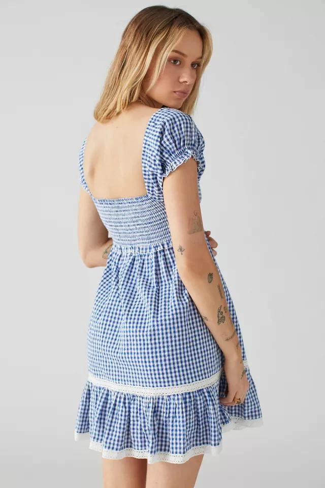 商品Urban Outfitters|UO Marseille Gingham Smocked Mini Dress,价格¥227,第2张图片详细描述