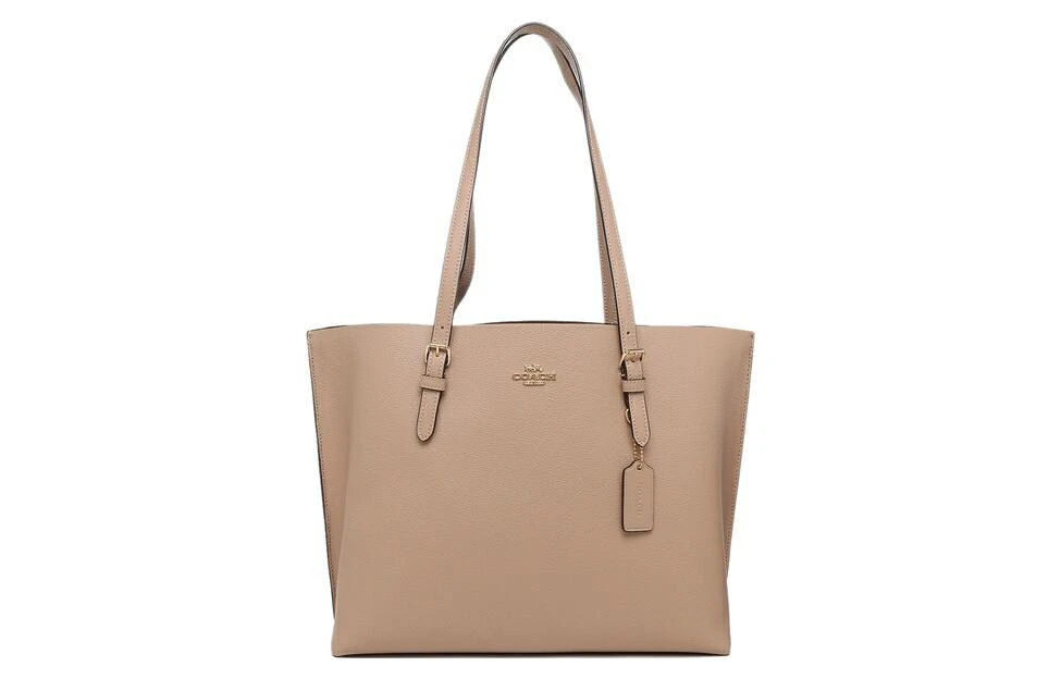 商品[国内直发] Coach|蔻驰 Mollie 34 纯色 牛皮革 妈咪包托特包Tote包购物袋手提单肩包 大号 女款 灰褐色,价格¥2244,第1张图片