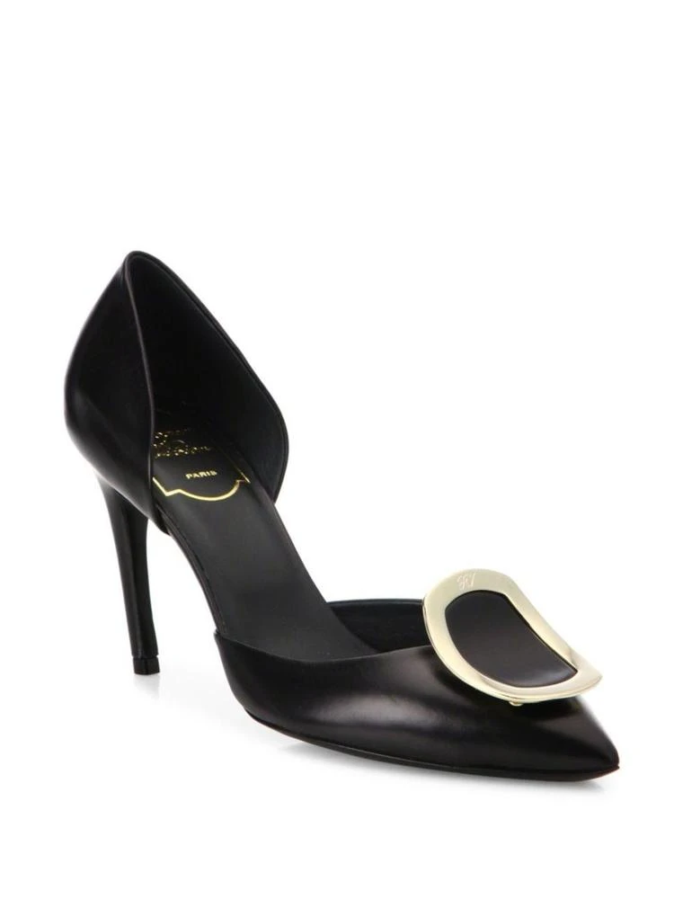 商品Roger Vivier|Leather Chips d'Orsay Pumps,价格¥5819,第1张图片