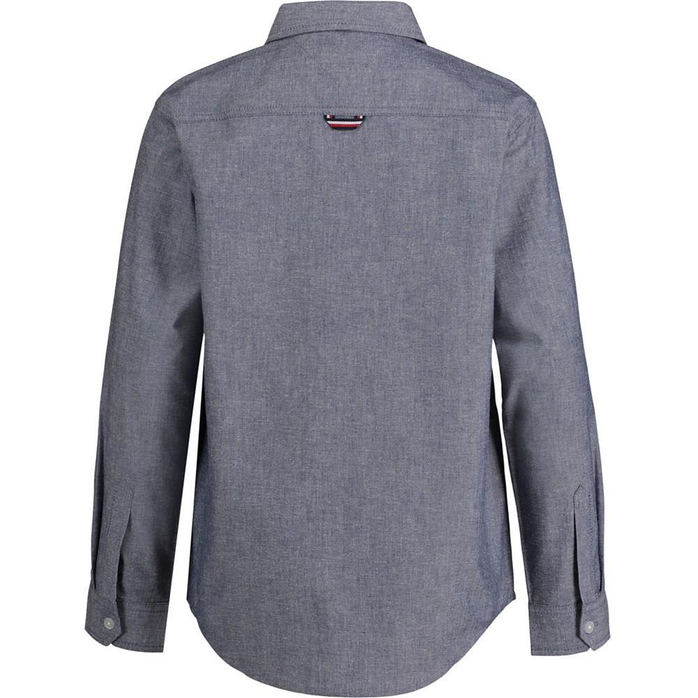 商品Tommy Hilfiger|Big Boys Long Sleeve Uptown Chambray Shirt,价格¥124,第4张图片详细描述