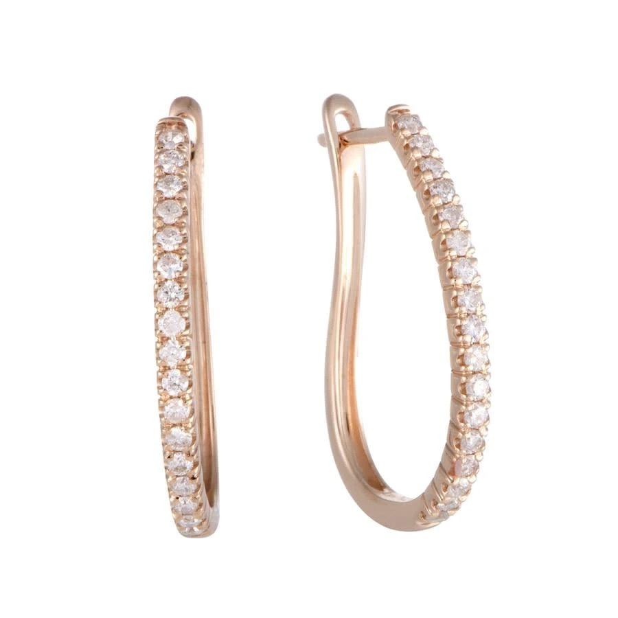 商品LB Exclusive|.50ct 14K Rose Gold Diamond Oval Hoop Earrings,价格¥4790,第1张图片
