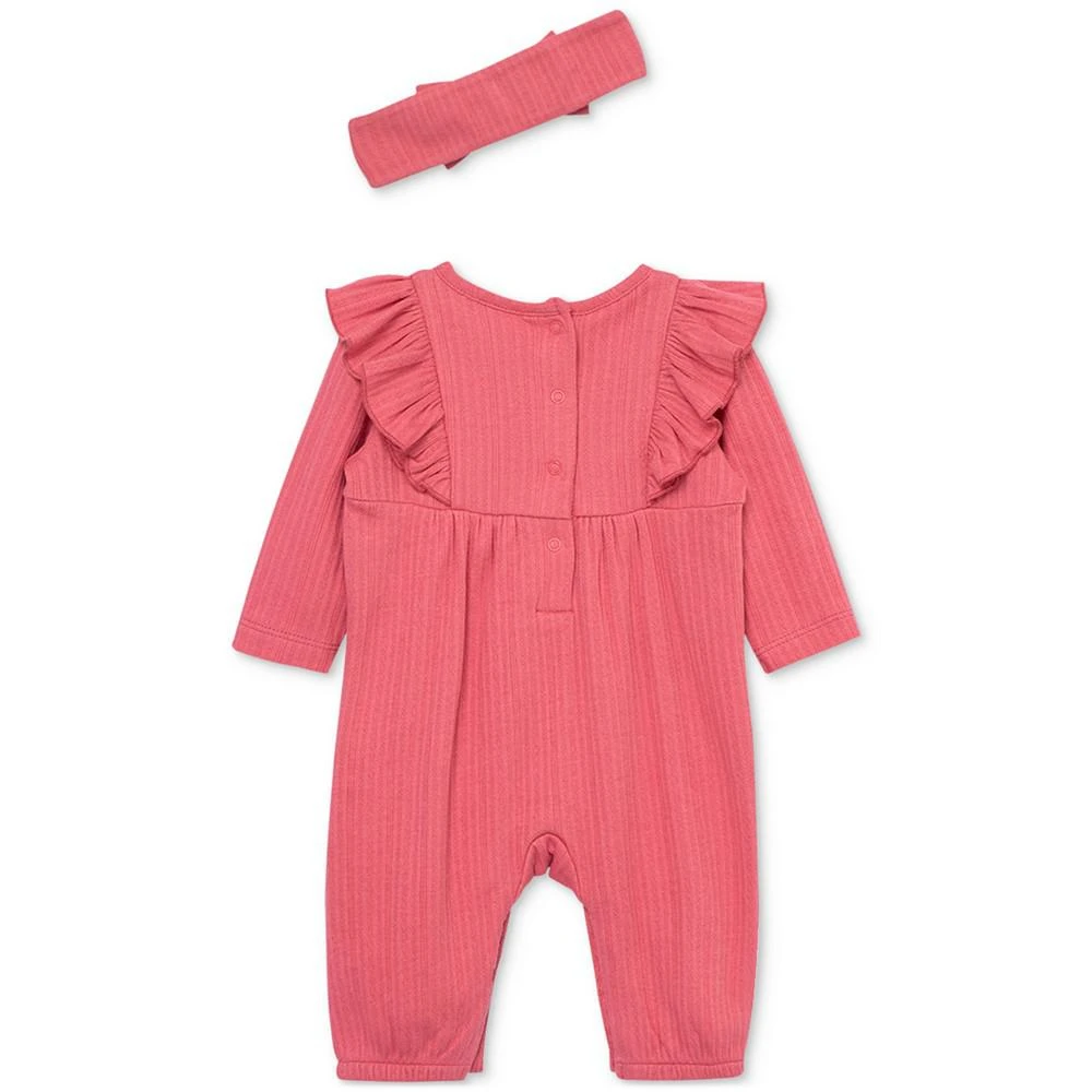 商品Little Me|Baby Girls 2-Pc. Berry Pointelle Jumpsuit & Headband Set,价格¥224,第2张图片详细描述