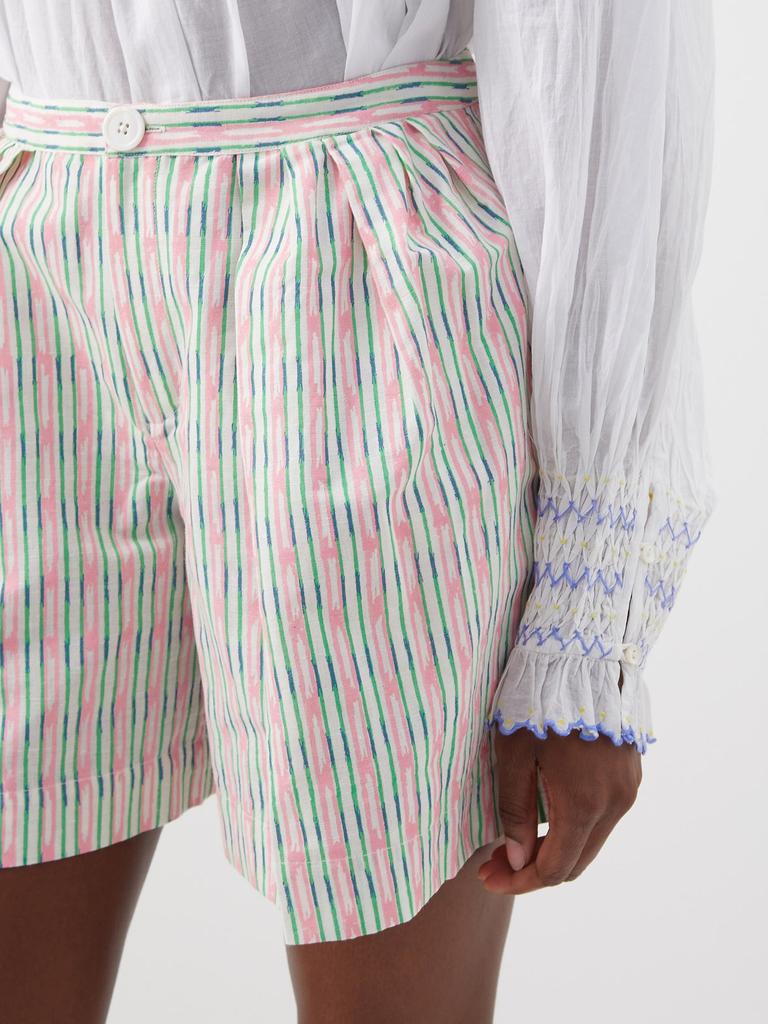 Kenya pleated geometric-print cotton-lawn shorts商品第4张图片规格展示