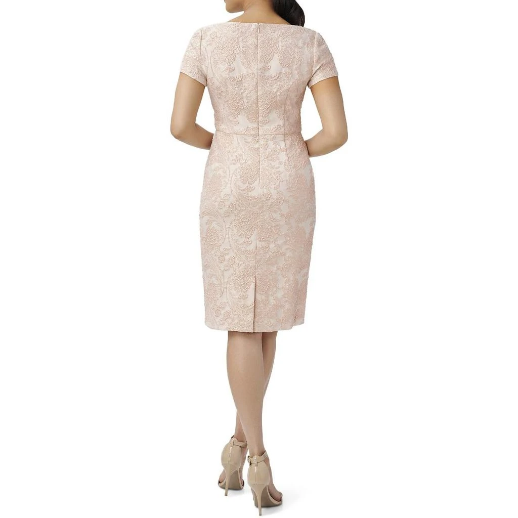 商品Adrianna Papell|Adrianna Papell Women's Embroidered Faux Wrap Short Sleeve Sheath Dress,价格¥559,第2张图片详细描述