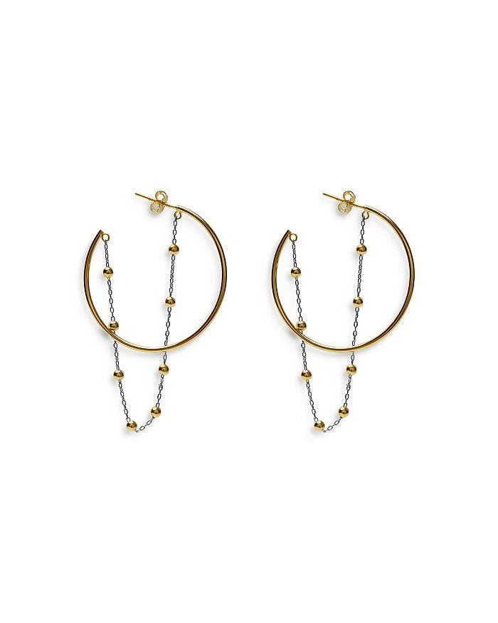 商品Argento Vivo|Ball Chain Embellished Hoop Earrings in 18K Gold Plated Sterling Silver,价格¥510,第1张图片