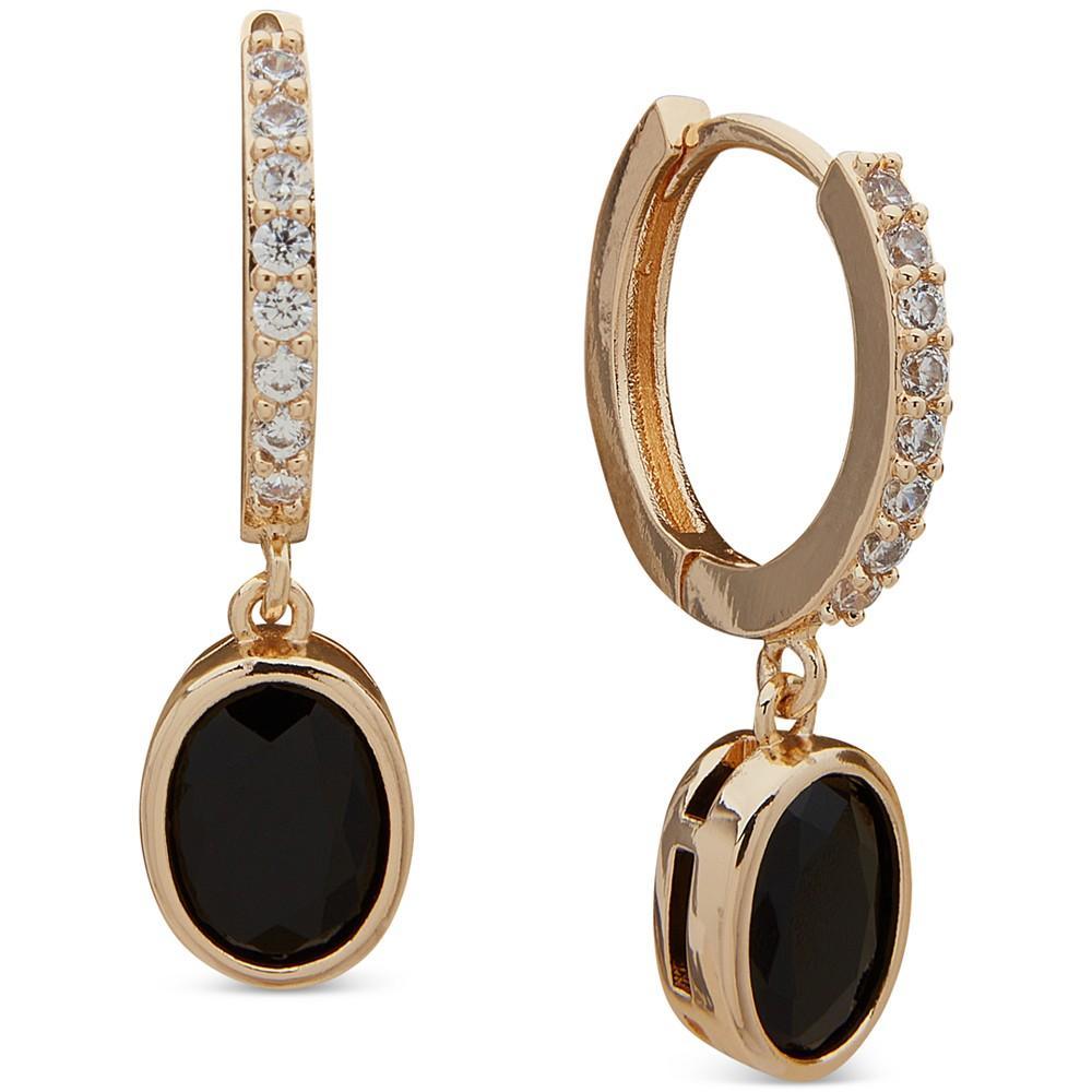 商品Anne Klein|Gold-Tone Jet Stone & Crystal Dangle Drop Earrings,价格¥172,第1张图片