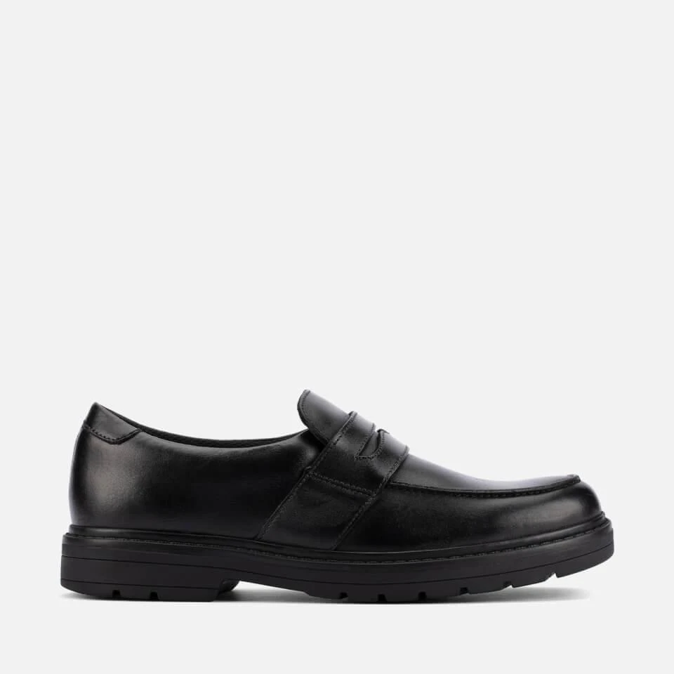 商品Clarks|CLARKS YOUTH LOXHAM CRAFT SCHOOL SHOES - BLACK LEATHER,价格¥148,第1张图片