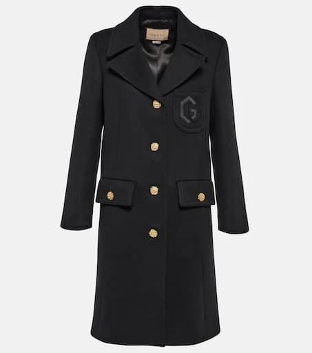 商品Gucci|Double G embroidered wool coat,价格¥25312,第1张图片