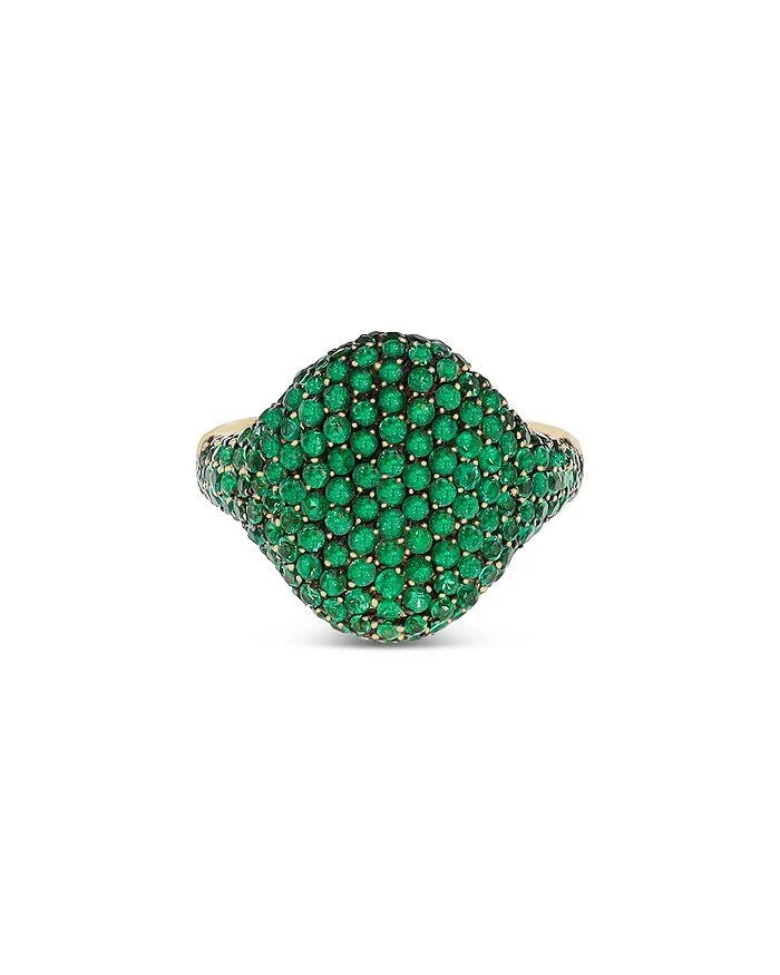 商品Crivelli|18K Yellow Gold Serpent Emerald Pavé Dome Statement Ring - Exclusive, Italy Campaign,价格¥38570,第2张图片详细描述