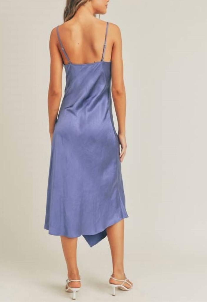Satin Slip Dress in Rivera Blue商品第2张图片规格展示