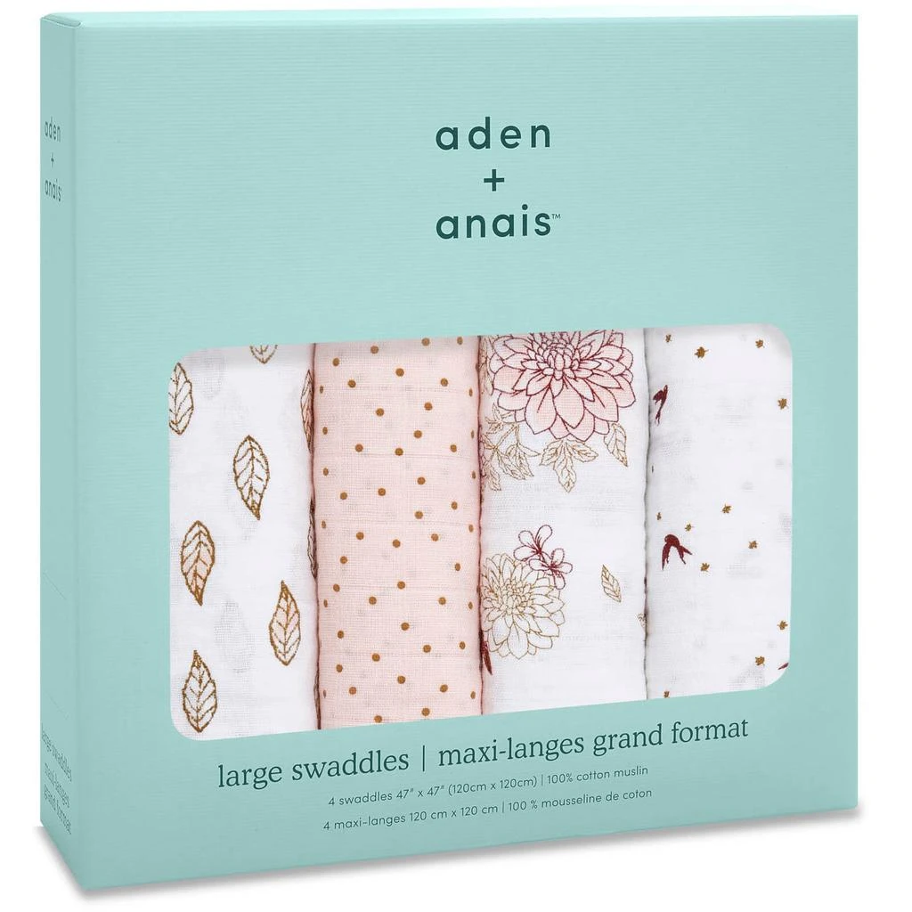 商品aden + anais|aden + anais 包巾（4只） 100％纯棉平纹细布,价格¥348,第3张图片详细描述