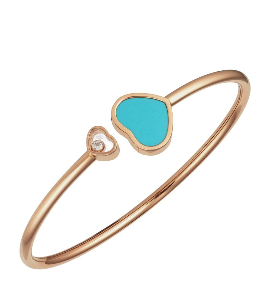 Rose Gold and Diamond Happy Hearts Bangle商品第1张图片规格展示