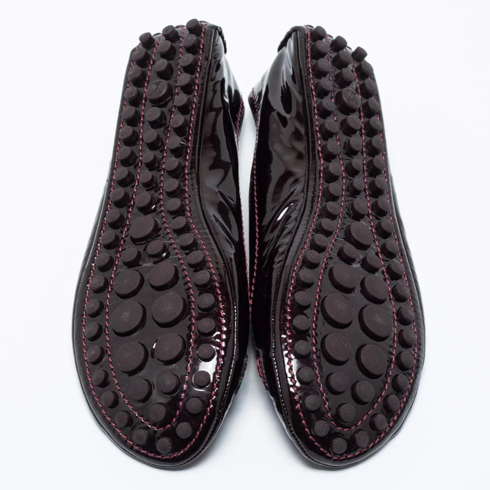 Louis Vuitton Burgundy Patent Leather Oxford Slip On Loafers Size 38 商品