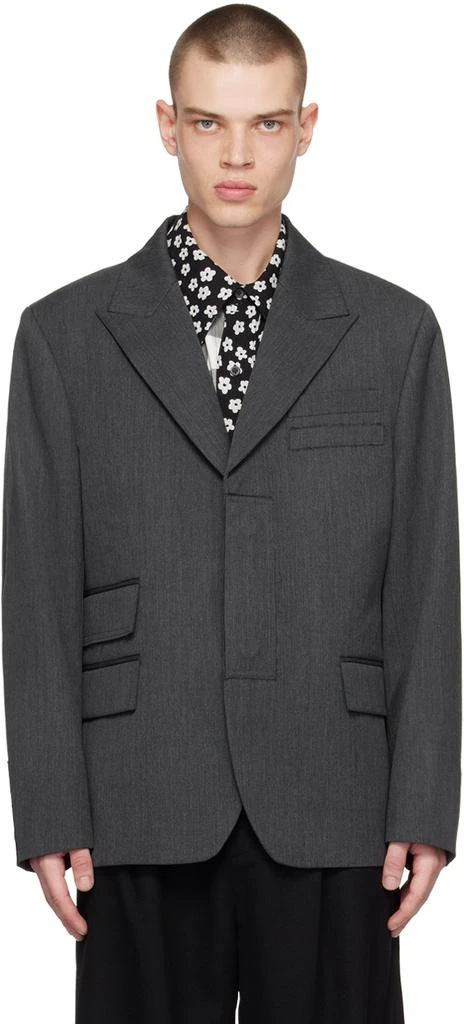 商品ADER error|Gray Peaked Lapel Blazer,价格¥2433,第1张图片