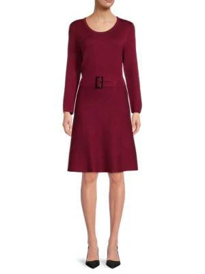 商品Karl Lagerfeld Paris|Belted Sweater Dress,价格¥282,第1张图片