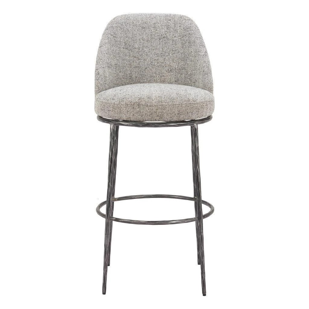商品Hivvago|32" Gray And Black Fabric And Steel Bar Height Swivel Bar Chair,价格¥4755,第4张图片详细描述