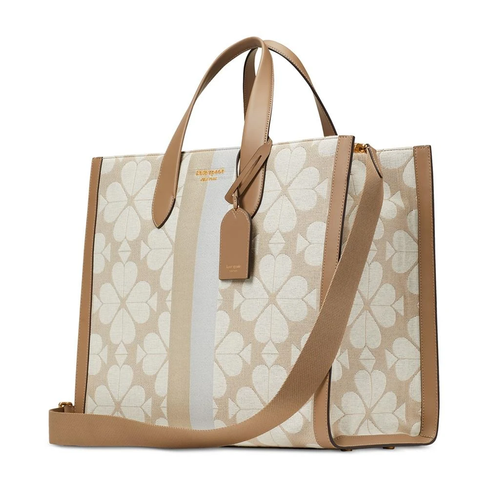 商品Kate Spade|Oversized Spade Flower Jacquard Stripe Manhattan Tote,价格¥3740,第2张图片详细描述