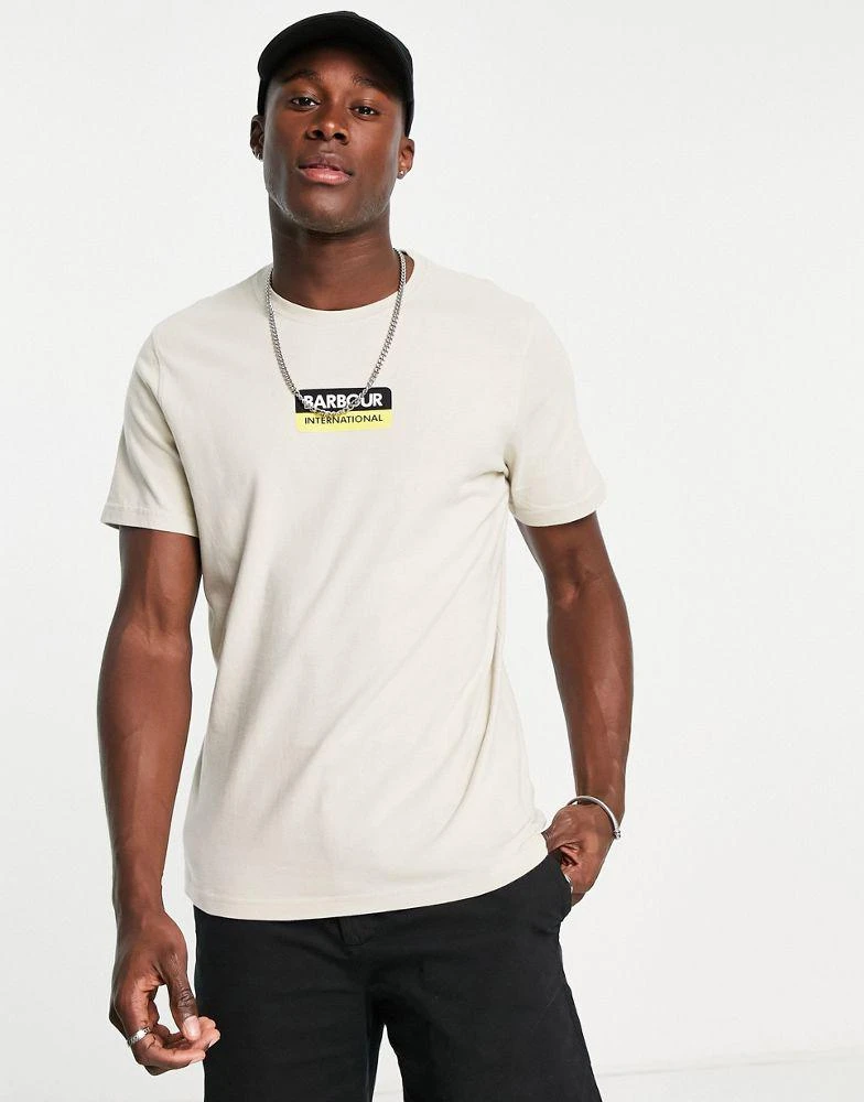 商品Barbour|Barbour International logo t-shirt in beige,价格¥231,第1张图片