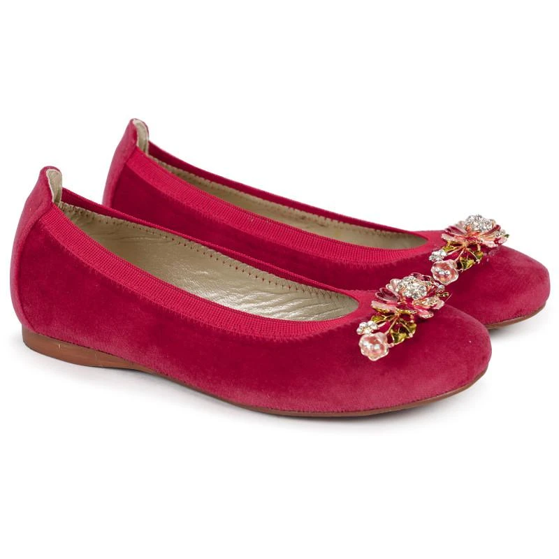 商品David Charles|Crystal rose ballerinas in red,价格¥1413,第1张图片